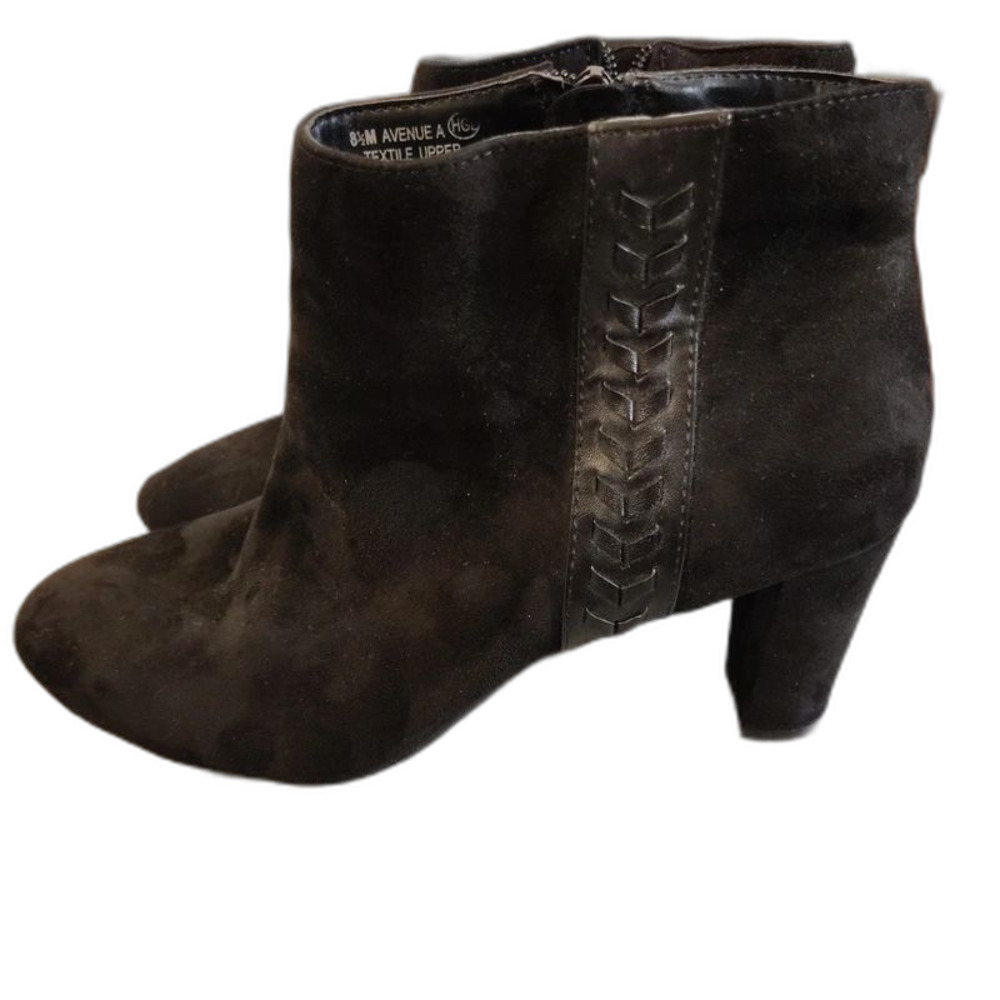 Aerosoles A2 Black Faux Suede Comfort Ankle Boots – Size 8.5